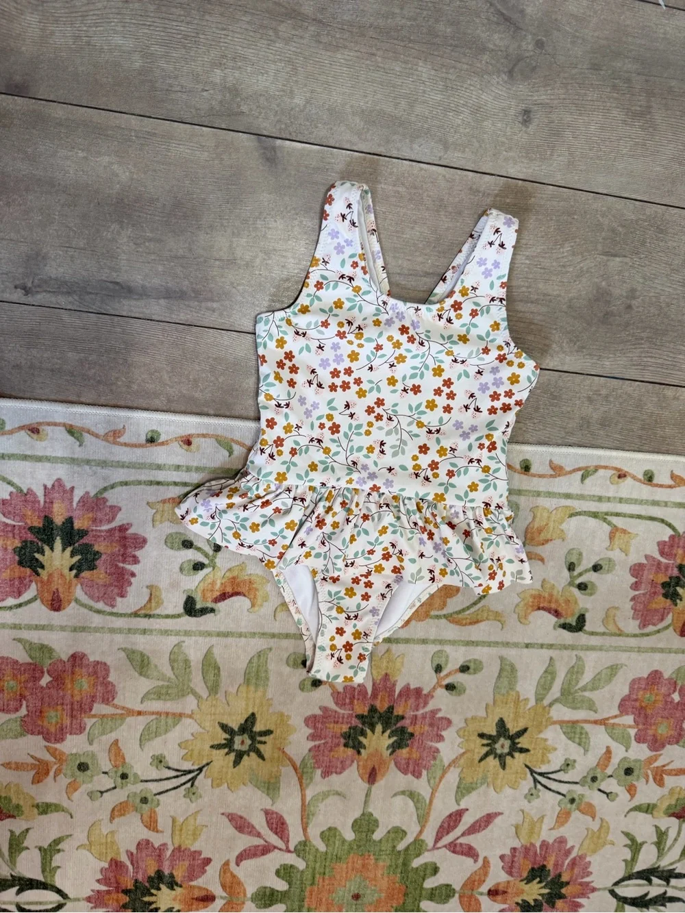 Modern Moments by Gerber Toddler Girl Swimsuit 4T Boho Floral Ruffle One-Piece